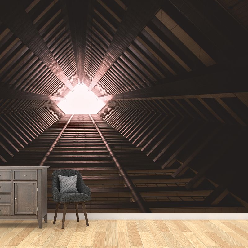 Contemporary Photography Style Building Mural Wallpaper Mildew Resistant for Home