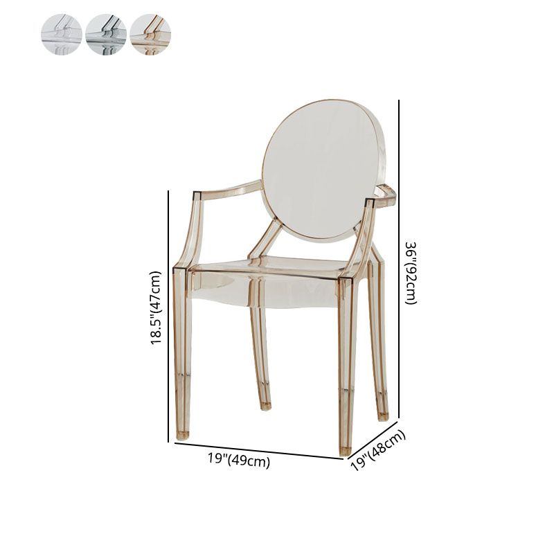 Sedia da pranzo con braccio di plastica contemporaneo.