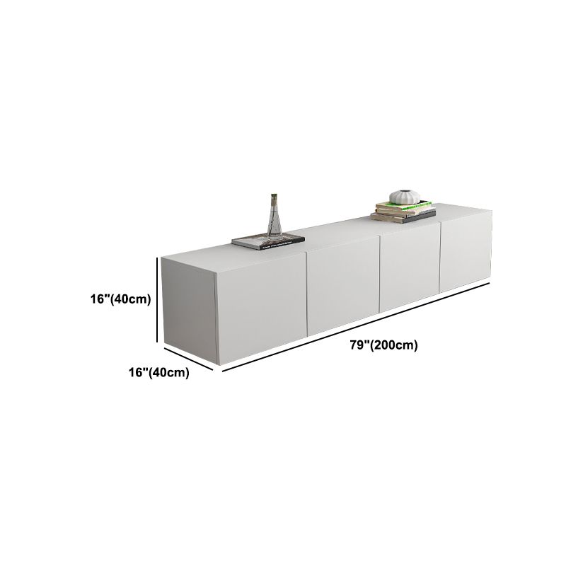 12 / 16 - Inch TV Console Faux Wood TV Console Stand With Cabinets / Drawers in White