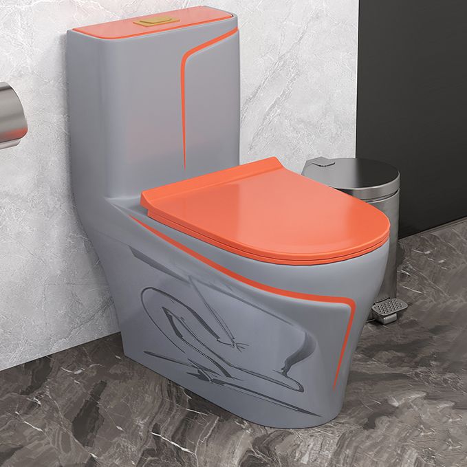 Traditional Flush Toilet Floor Mount One-Piece Toilet with Slow Close Seat