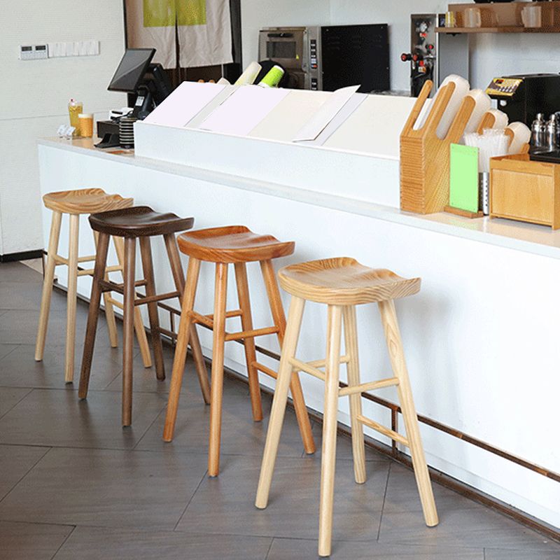 Solid Wood Bar Stool Modern Backless Counter Stool for Bristol