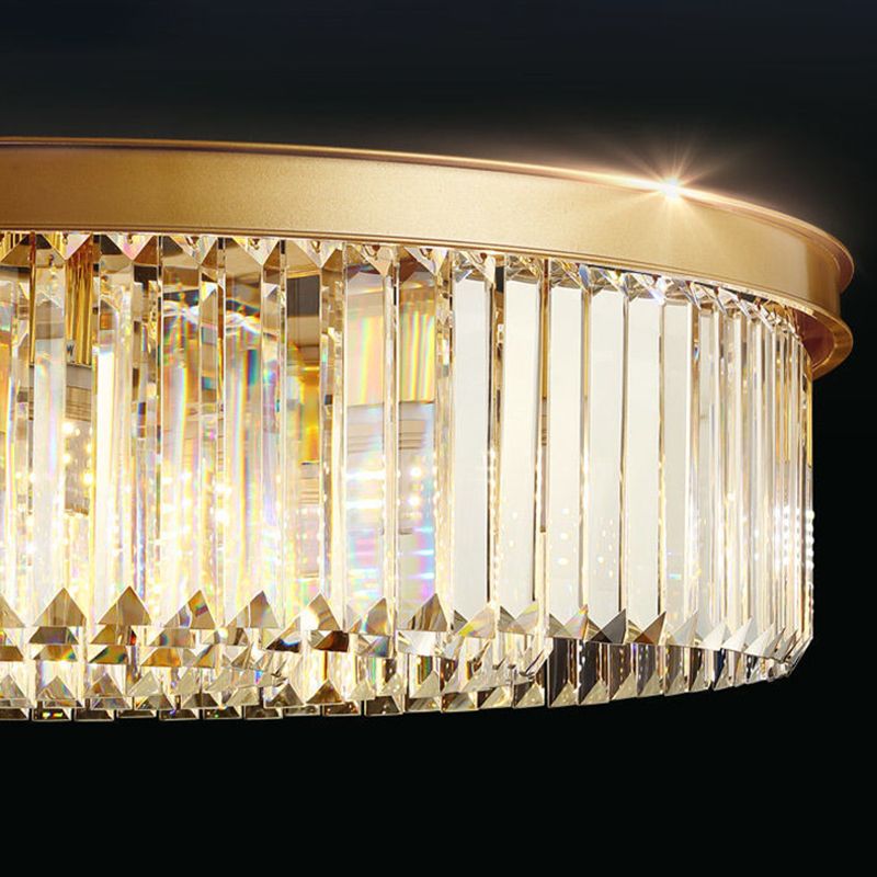 Plafonnier rond en cristal de Style Simple et moderne, luminaire décoratif d'intérieur, idéal pour un salon