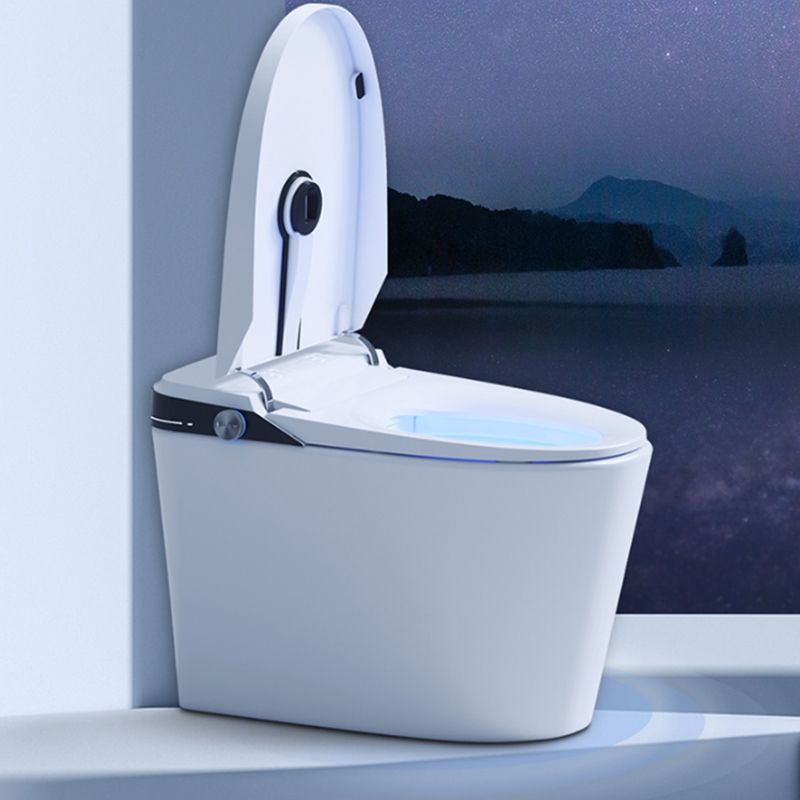 Modern White Flush Toilet Heated Seat Included Urine Toilet for Washroom
