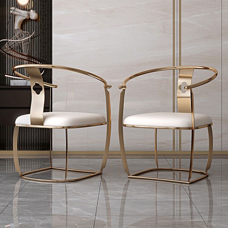 Contemporary Style Arm Chair Metal Dining Room Chair for Home
