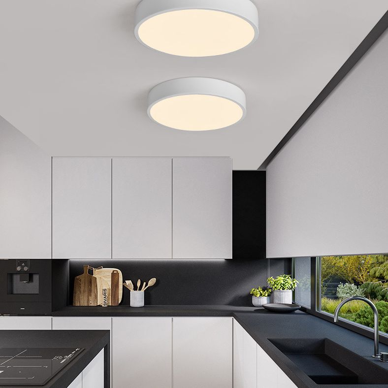 Nordic macaron LED plafonnier rond acrylique abat - jour chambre en fonte bordure