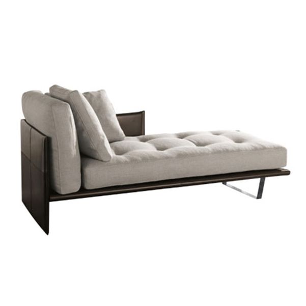 Modern Style Chaise Bedroom Living Room Square Arms Solid Color Chaise
