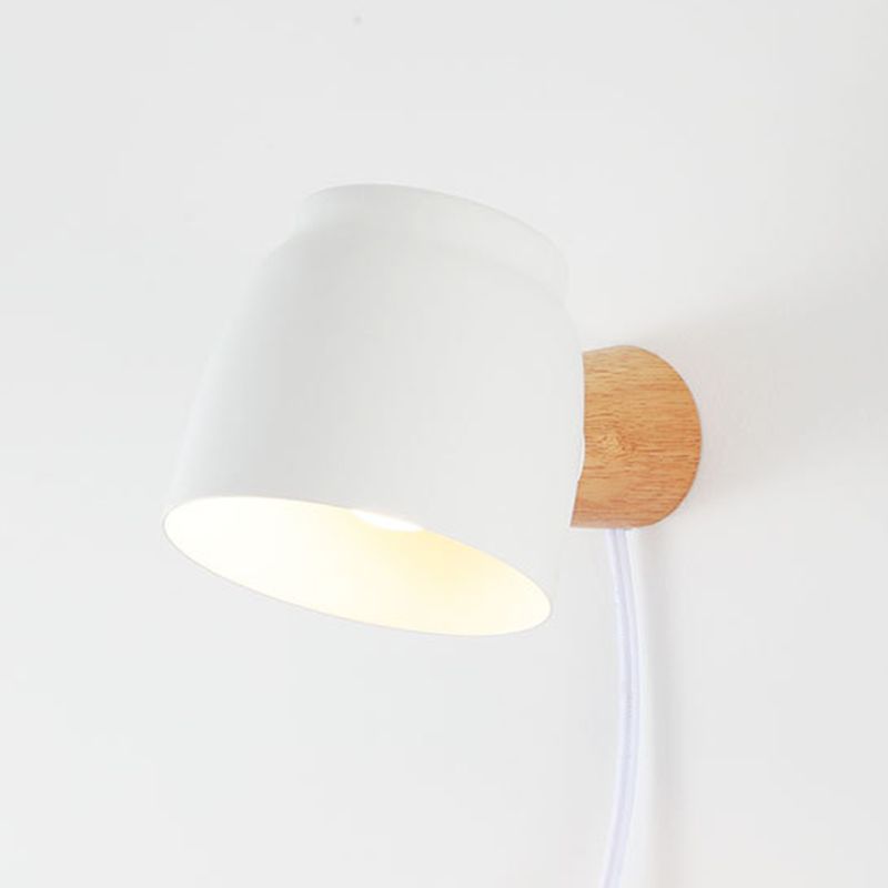 Single Contemporary Black/White/Grey Wall Mounted Sconce LED Wall Light