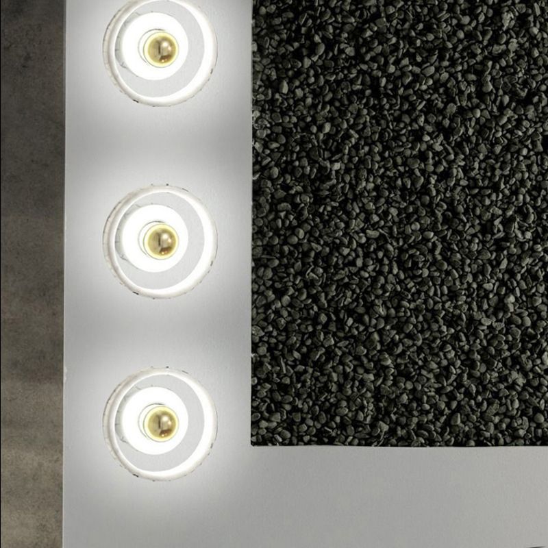 White-Gold Circle Sconce Lighting Designer 1 Bulb Marble Wall Mounted Light Fixture