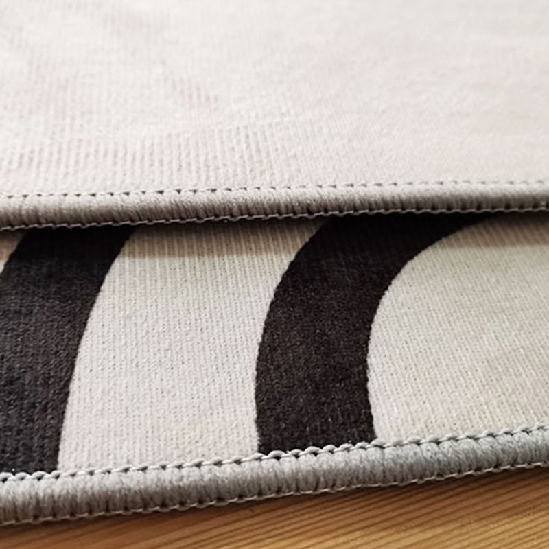 Modern Geometric Pattern Carpet Orange Polyester Area Rug Anti-Slip Easy Care Rug for Home Decor