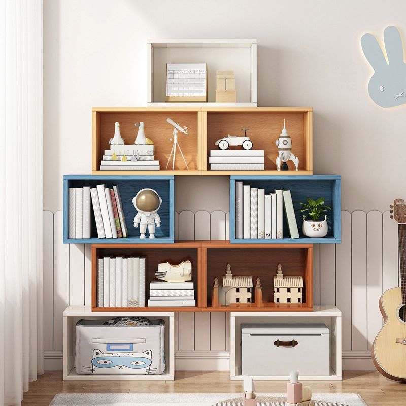 Contemporary Engineer Wood Bookshelf Closed Back Bookcase,17.7"L x 6.7"W x 11.8"H