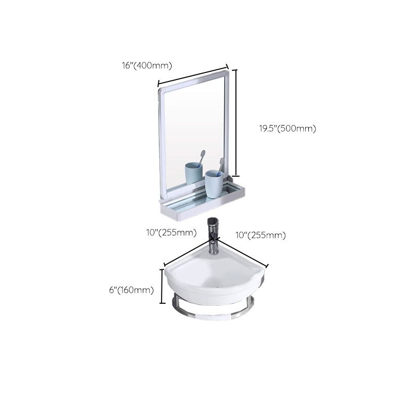 Contemporary Bathroom Sink with Pop-Up Drain Resin Specialty Wall Mount Bathroom Sink