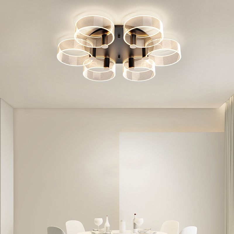 1-Circulo de luz moderno de luz de descarga de luz LED techo de metal LED montado para la sala de estar