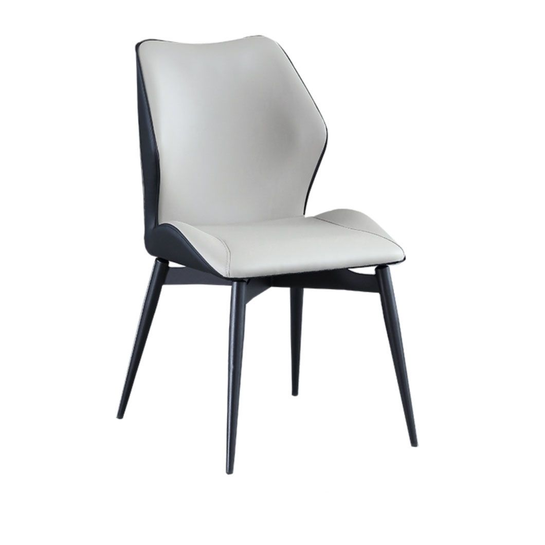 Modern Coffee Shop Wingback Chair Leather Matte Finish Dining Chair