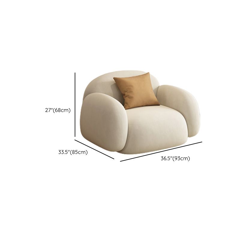 Modern Style Square Arm Sofa Living Room Apartment Seating in White