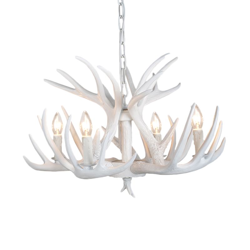 Résine Antler suspendu lustre moderne 4/6/9 Lumières Blanc Plafond suspendu Light