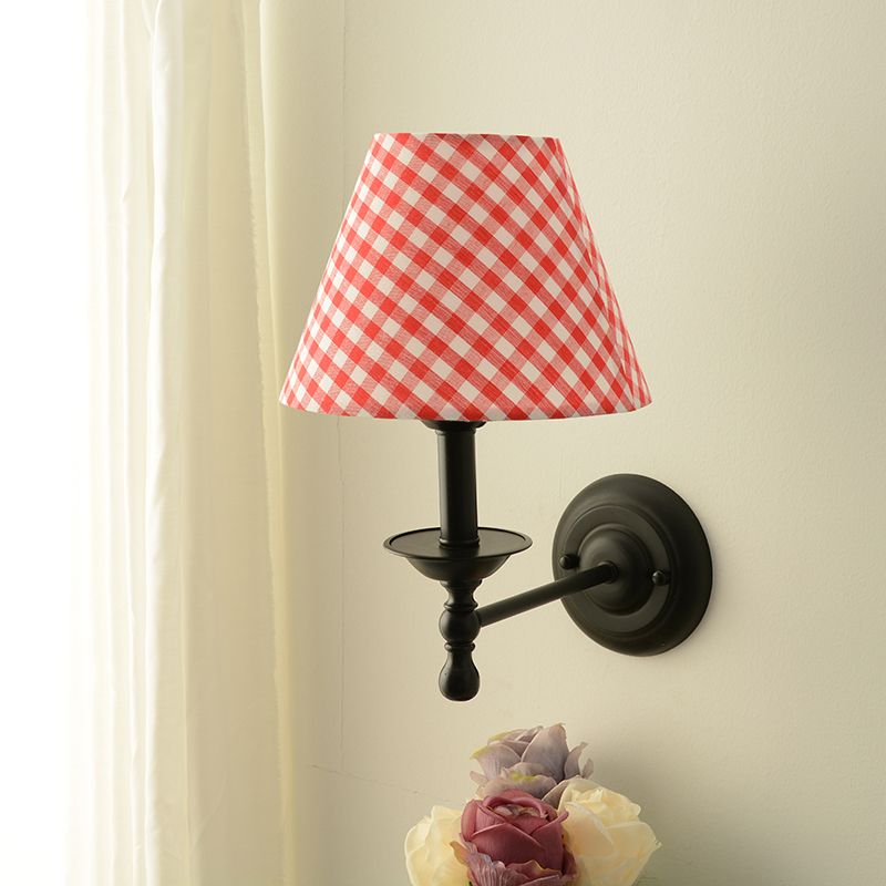 Macaron Wall Mount Light 1-Light Wall Light with Fabric Shade for Dining Room