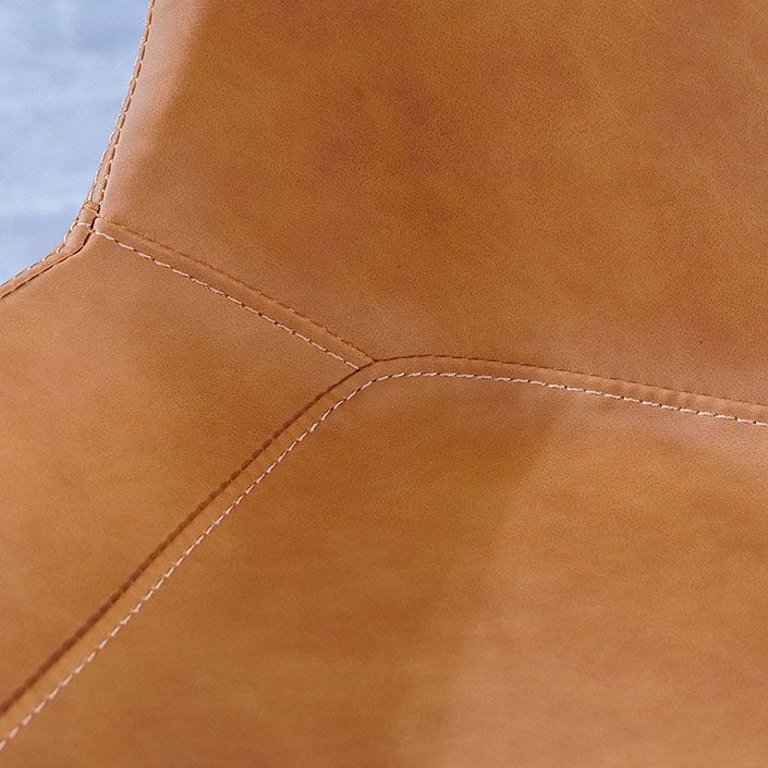 Contemporary Leather Side Chair Wingback Side Chair with Metal Base