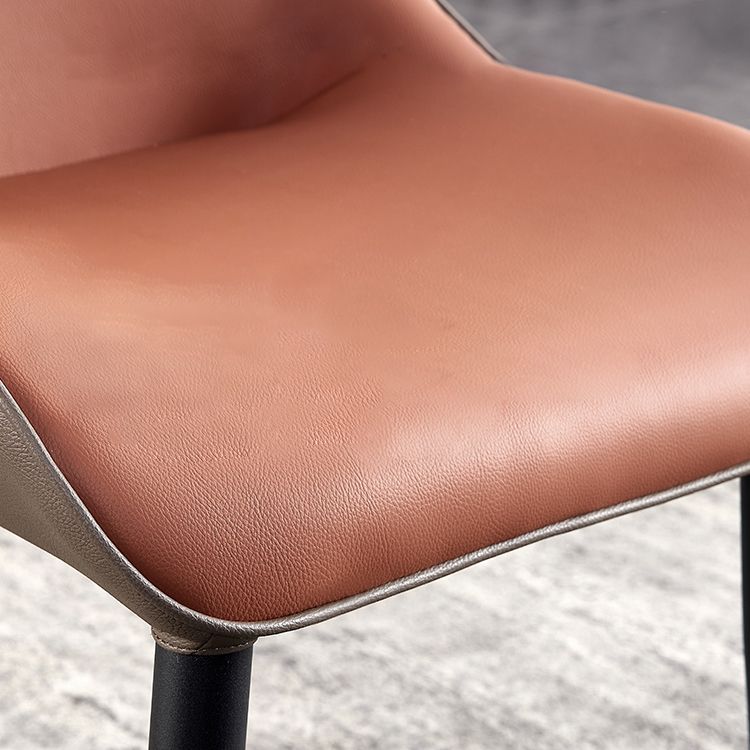 Sillón de interior contemporáneo con respaldo de alas, silla de comedor tapizada de metal (juego de 2)