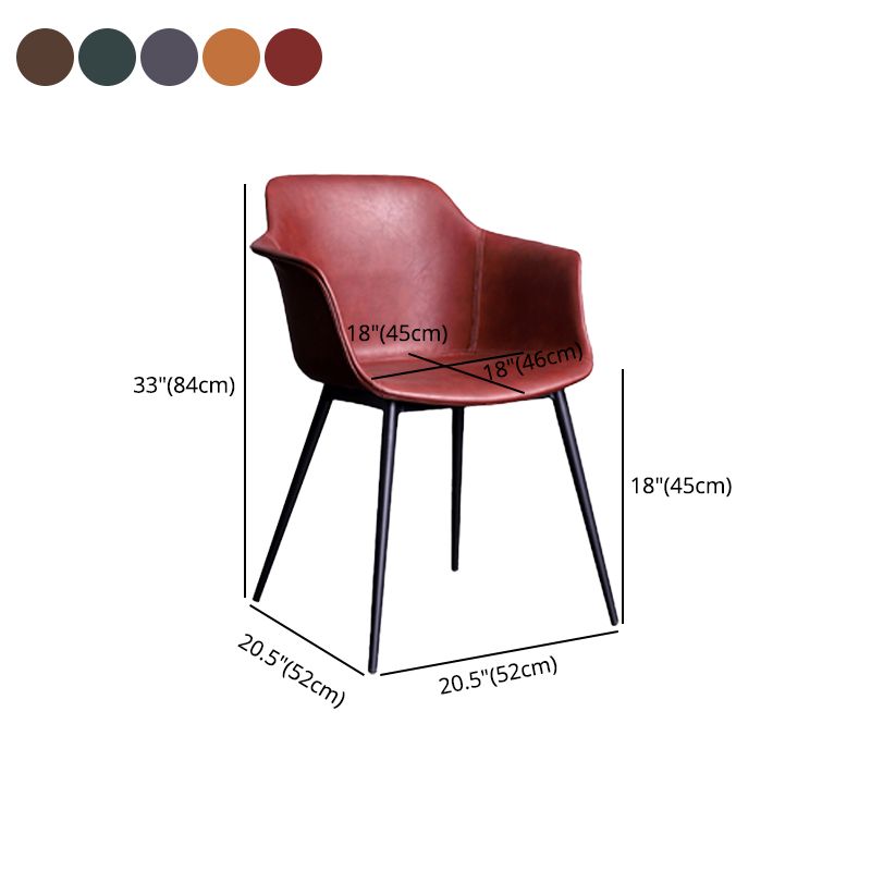 Industrial Metal Dining Room Armchair Upholstered Side Leather Chairs for Home Use