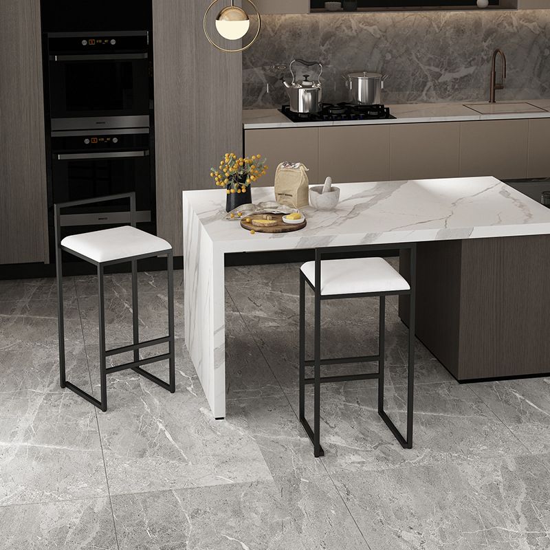 Contemporary Jewelry Shop Footrest Counter Stool Matte Finish Velvet Barstool