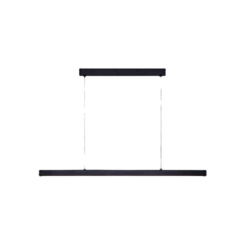 Modern Aluminum Island Light Linear 1-Light Restaurant Hanging Lamp with Acrylic Shade