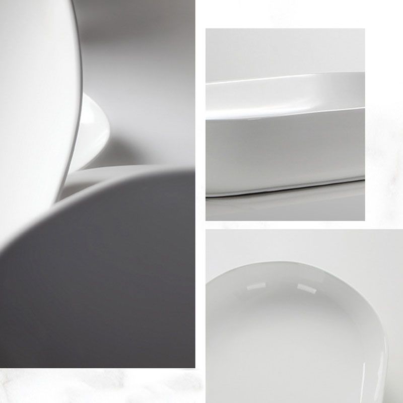 Modern Round Bathroom Sink Pop-Up Drain Vessel Bathroom Sink in white