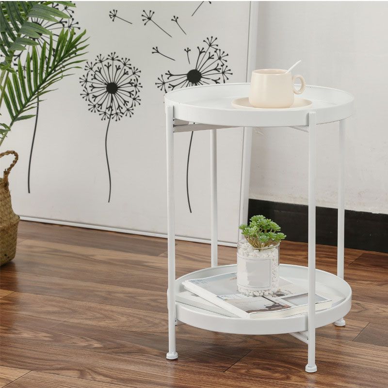 Medieval Modern Style Round Square Metal Table 4 Legs Base Side Table