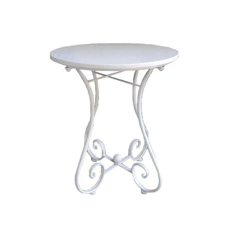 Contemporary Solid Wood End Table Metal Frame Gross Legs Sofa Side Accent Table