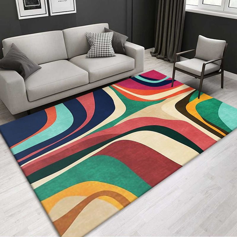 Modern Carpet Creative Abstract Pattern Carpet Polyester Area Rug with Non-Slip Backing