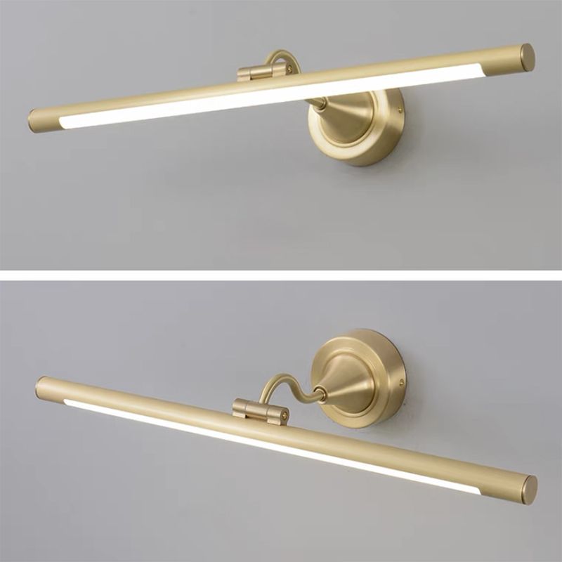 Metal Linear Shade Wall Sconce Modern Style Single Light Mirror Wall Lighting Fixture