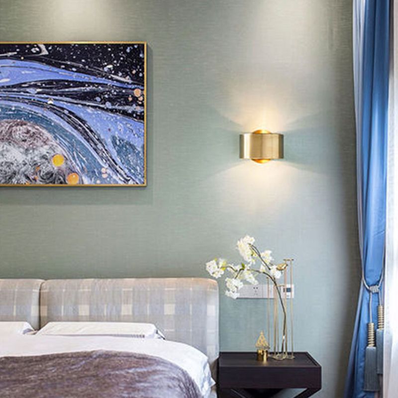Gold Wall Lamp 1-Light Wall Mount Lamp with Metal Shade for Bedroom