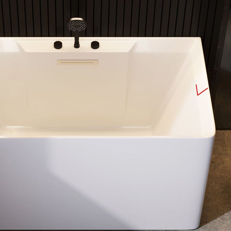 Contemporary Whirlpool / Soaking Bathtub Acrylic Rectangle Back to Wall Bathtub