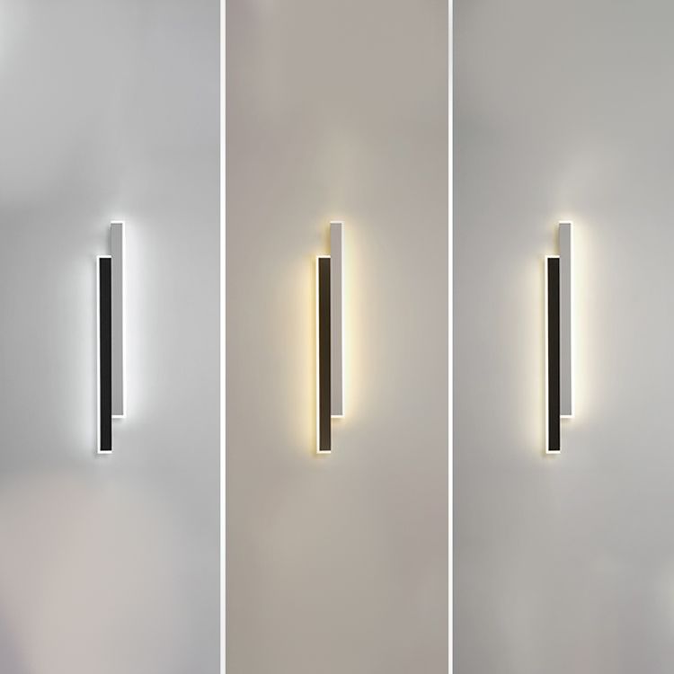Contemporary Style Linear Wall Light Fixtures Metal 2 Lights Led Wall Mount Lamp