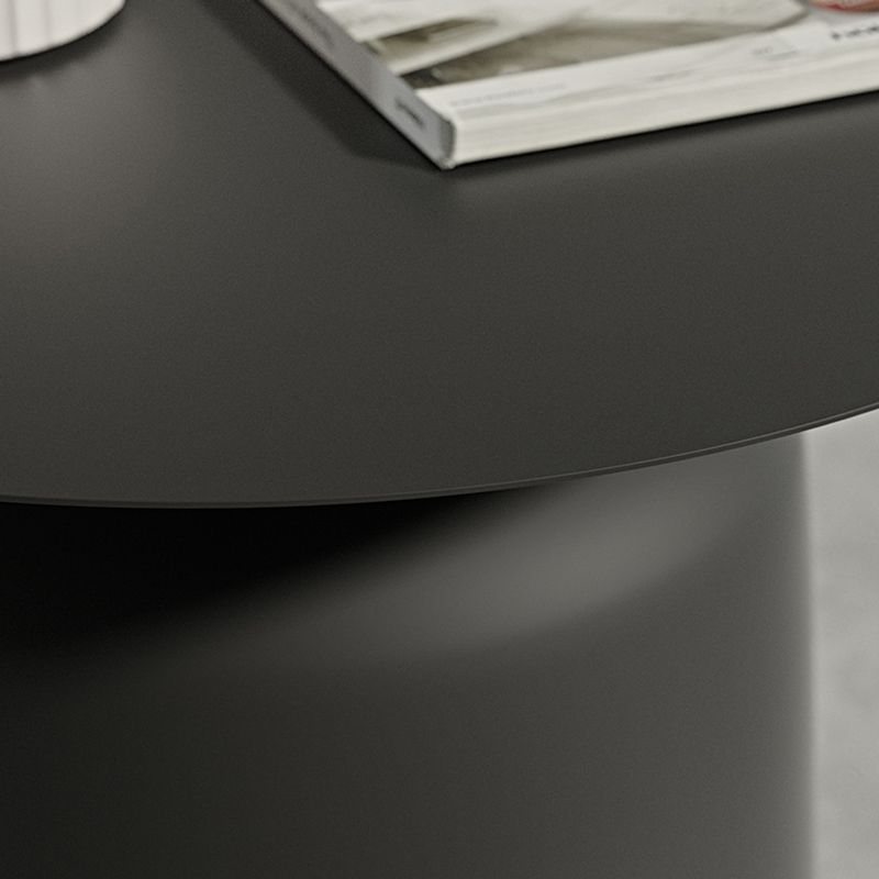 15.7"/18.5"Tall Iron Pedestal White / Black Round Coffee Table