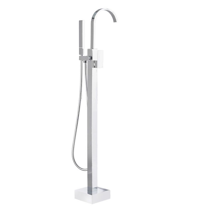 Floor Mounted Freestanding Tub Filler Metal High Arc Freestanding Bathtub Faucet