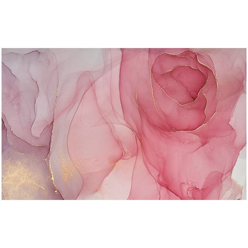 Pink Abstract Pattern Area Rug Modern Polyester Area Carpet Easy Care Rug for Home Decor