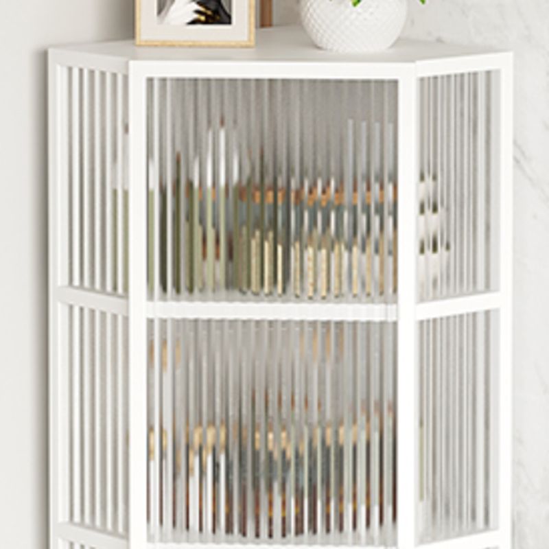 Contemporary Curio Cabinet Metal Corner Unit Buffet Cabinet for Dining Room