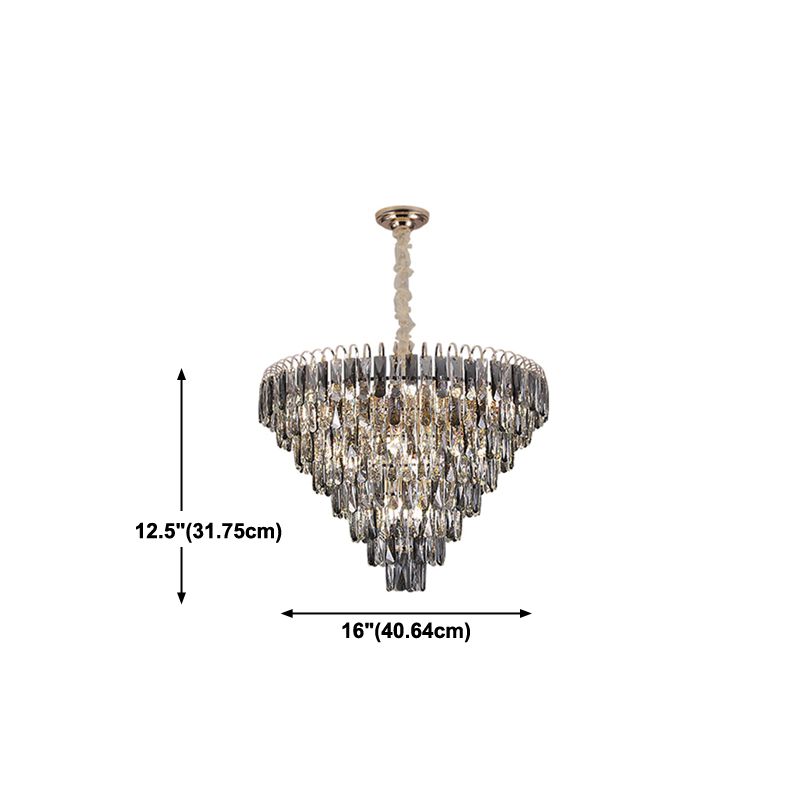 Modern Style Geometry Shape Pendant Chandeliers Crystal Chandelier Lights in Grey