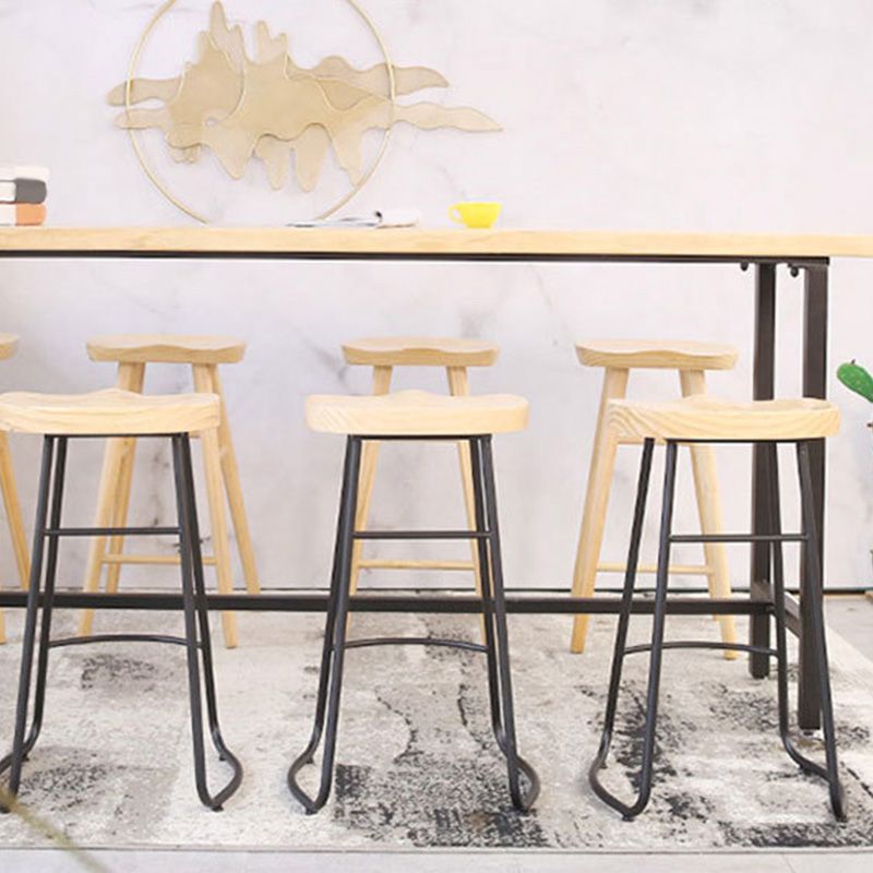 Metal 41.3-inch Bar Table Rectangular Wood Top Bistro Pub Table with Black Base