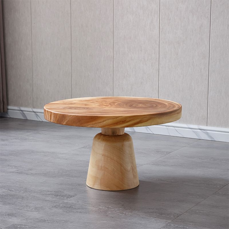 Contemporary Coffee Table Brown Pedestal Coffee Cocktail Table