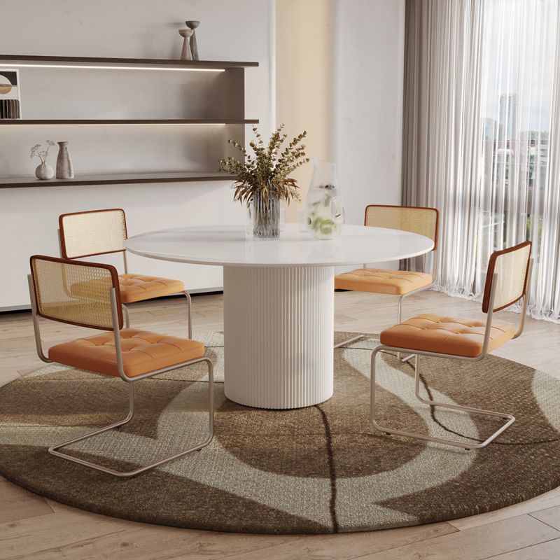 Modern Pedestal White Dining Table Stone Table for Dining Room