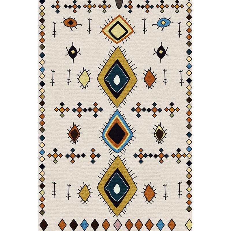 Multicolor Bohemian Area Carpet Polyester Tribal Classicism Indoor Rug Anti-Slip Backing Carpet for Living Room