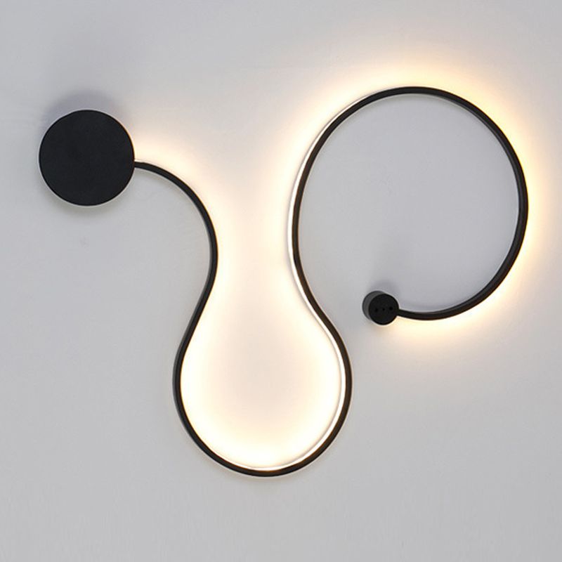 Simplicity Curvaceous Wall Sconce Light Living Room Background LED Wall Light