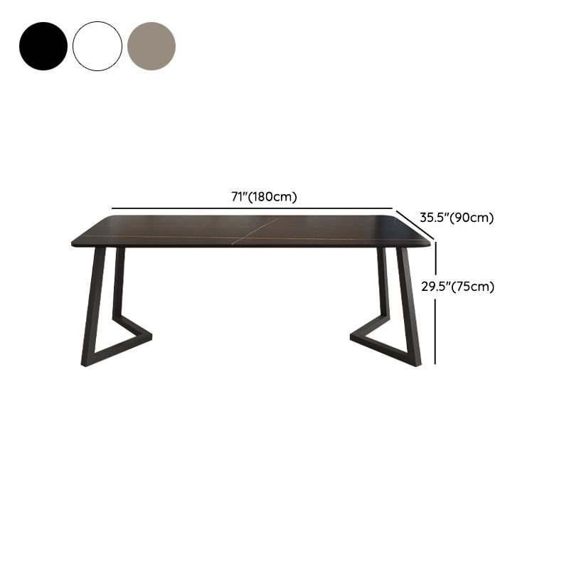 Modern Rectangle Stone Dining Table 1/2/5/7 Pieces Dining Set for Living Room
