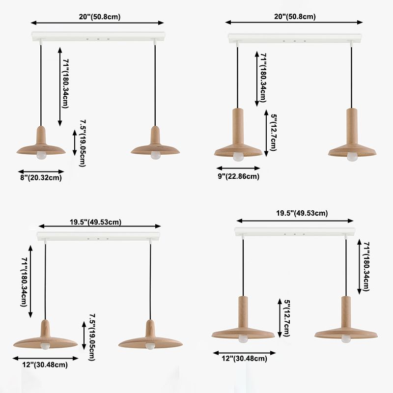 Simplicidad contemporánea Luz de techo de granja con sombra de madera