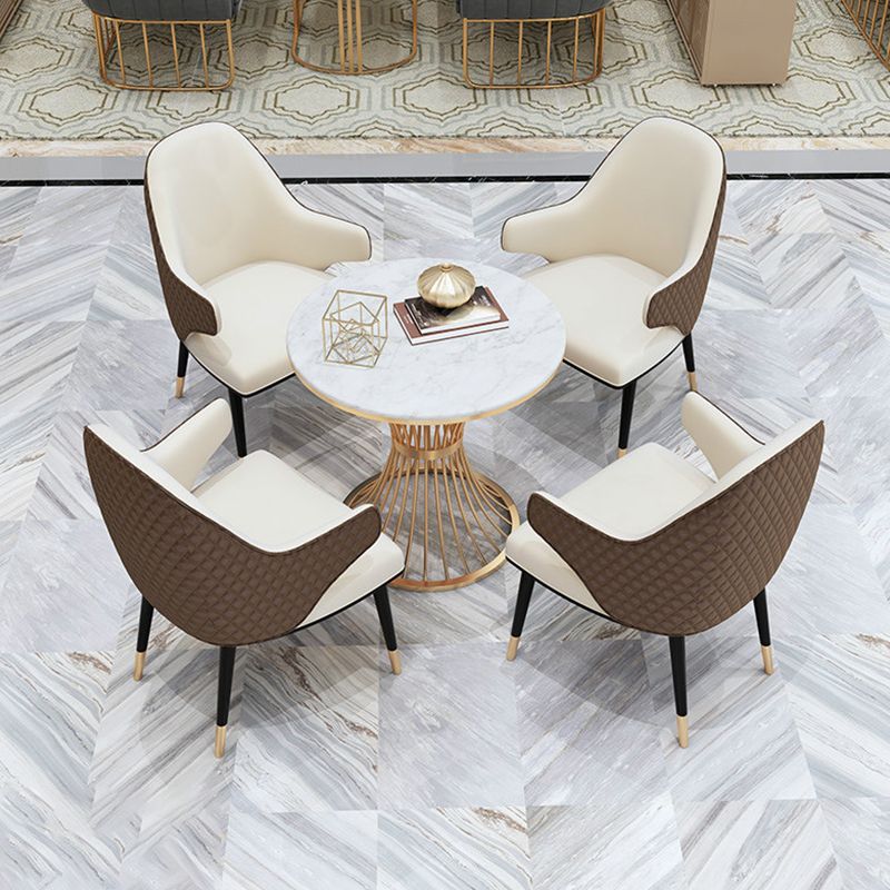 Modern Dining Set for Home 1/2/3/4/5 Pcs Round Dining Table Set with Padded Chairs