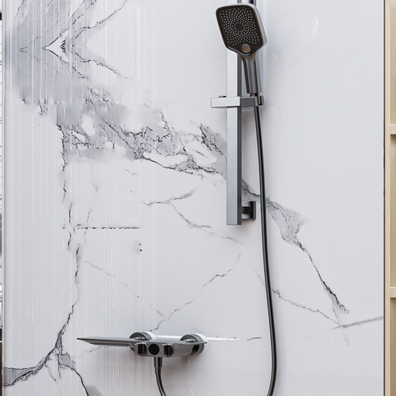 Modern Plain Shower Trim Adjustable Water Flow Wall Mount Shower Head Combo