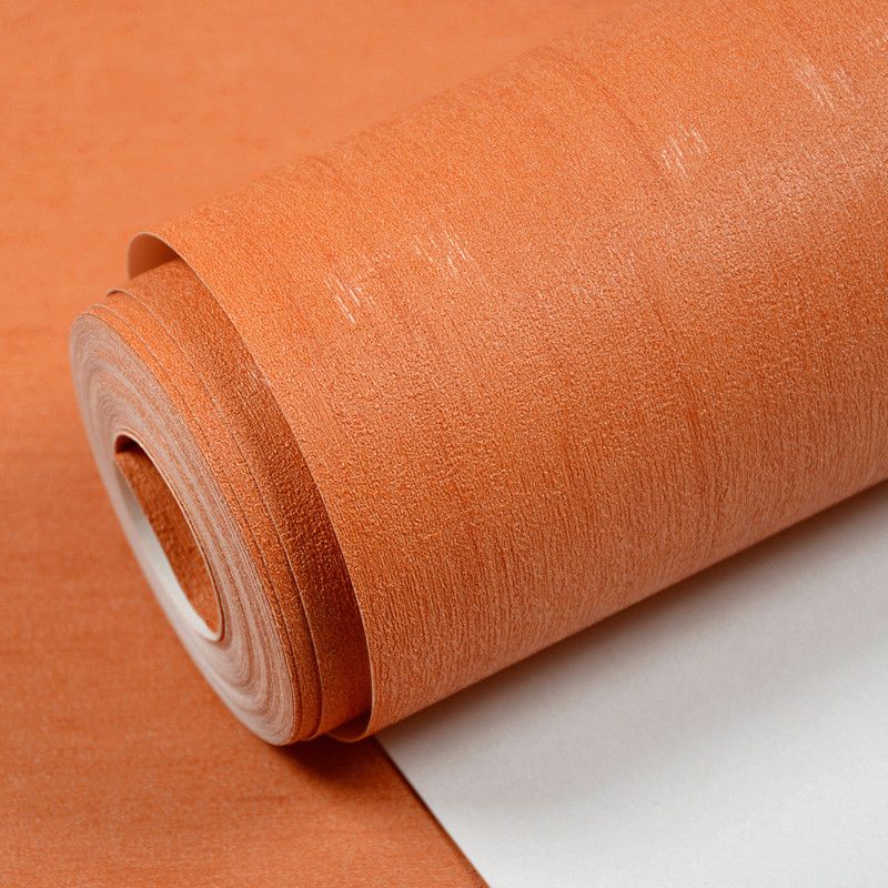 Nordic Plain Wallpaper for Dining Room 31' L x 20.5" W Wall Covering in Orange, Non-Pasted