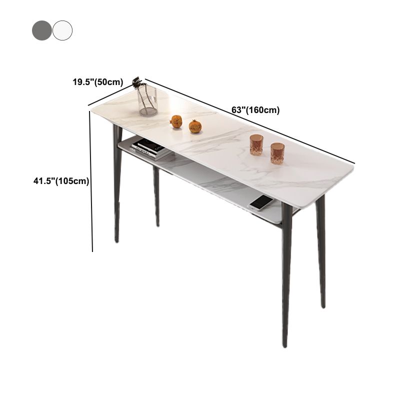 Modern Style Bar Table Rectangle Stone Bar Dining Table with 4 Legs