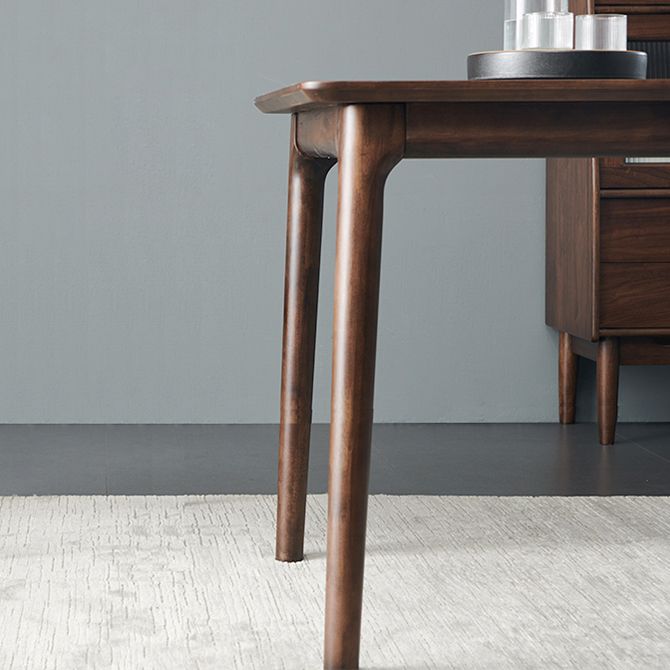 Rectangle Hickory Wooden Dining Table Modern Table in Nature with 4 Legs